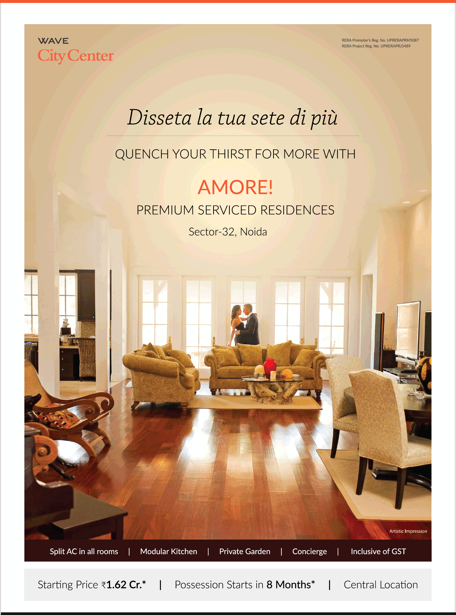 Avail premium services residences at Wave City Center Amore in Noida